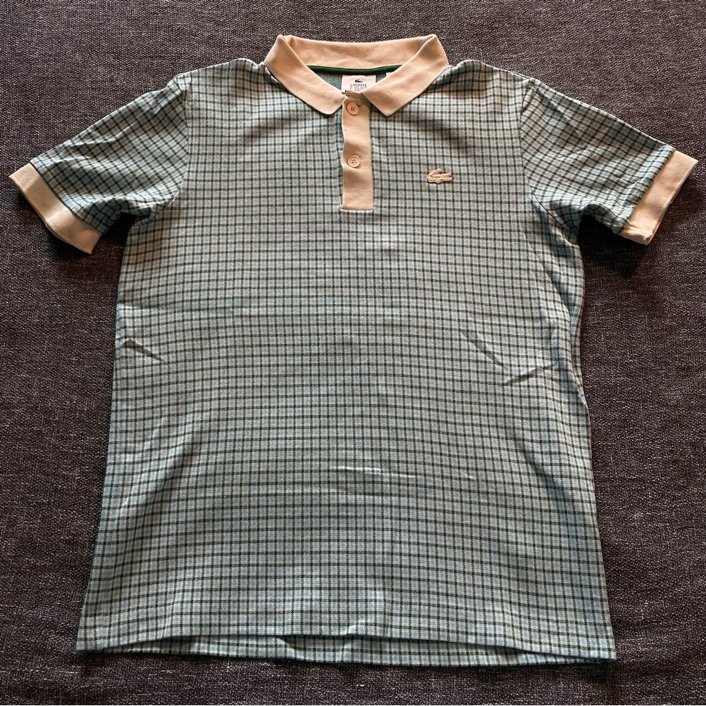 Men's Lacoste L!Ve Relaxed Fit Checkered Cotton Blend Polo